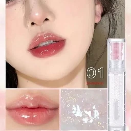 آبرسان لب پاستیل خرس تدی کیوت فانتزی شیشه ای رژ خیس رایحه نعنایی خنک کننده لب تابستانه فانتزی کیوت دخترانه برق لب بالم — تصویر ۲