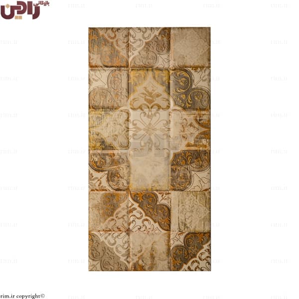 کاشی رباط میبد مدل مانلی تک گل کرم سایز 60×30