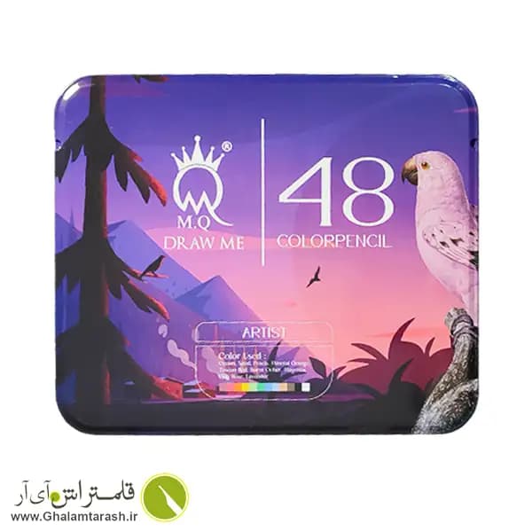مداد رنگی 48 رنگ ام کیو جعبه فلزی — تصویر ۳