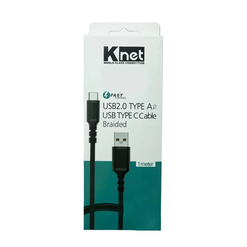 کابل تبدیل USB-C به USB کی نت K-NET Braided K-CUCB2010 طول 1 متر — تصویر ۲