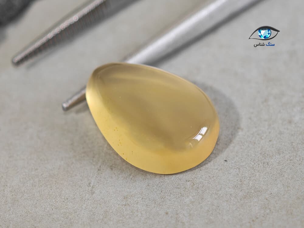 عقیق زرد طبیعی اشکی 1.5 گرم