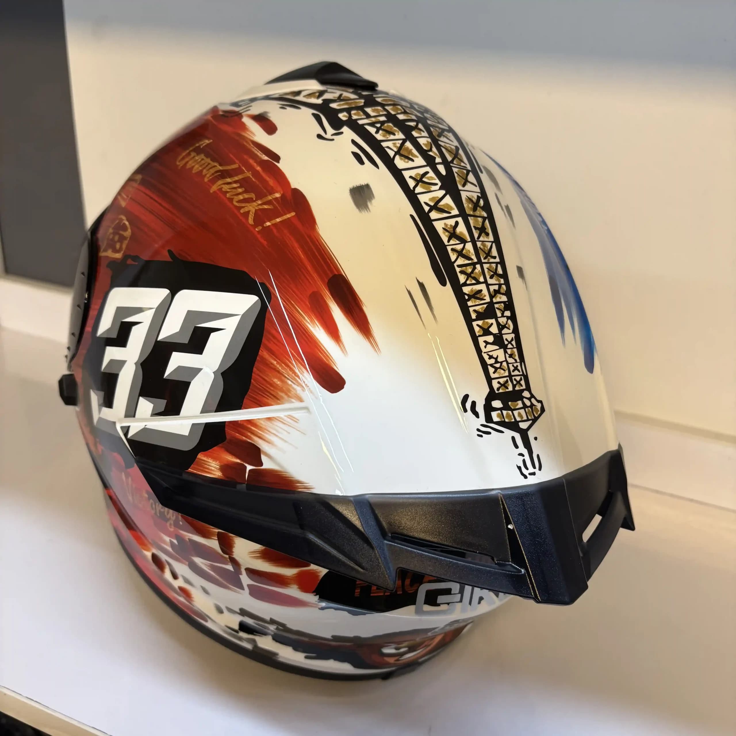 کلاه فولفیس QIKE مدل قرمز–آبی | QIKE Full Face Helmet — تصویر ۴