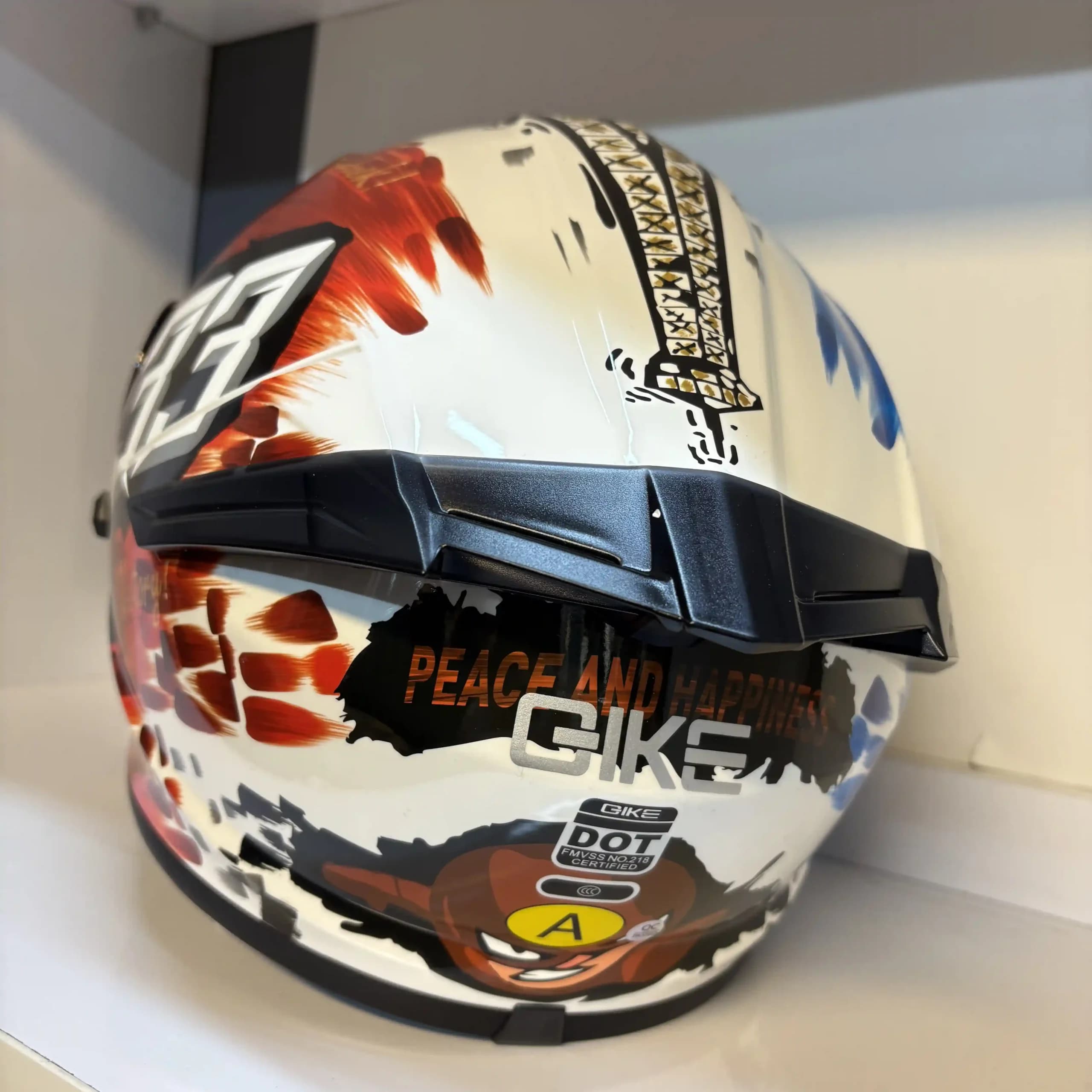 کلاه فولفیس QIKE مدل قرمز–آبی | QIKE Full Face Helmet — تصویر ۵
