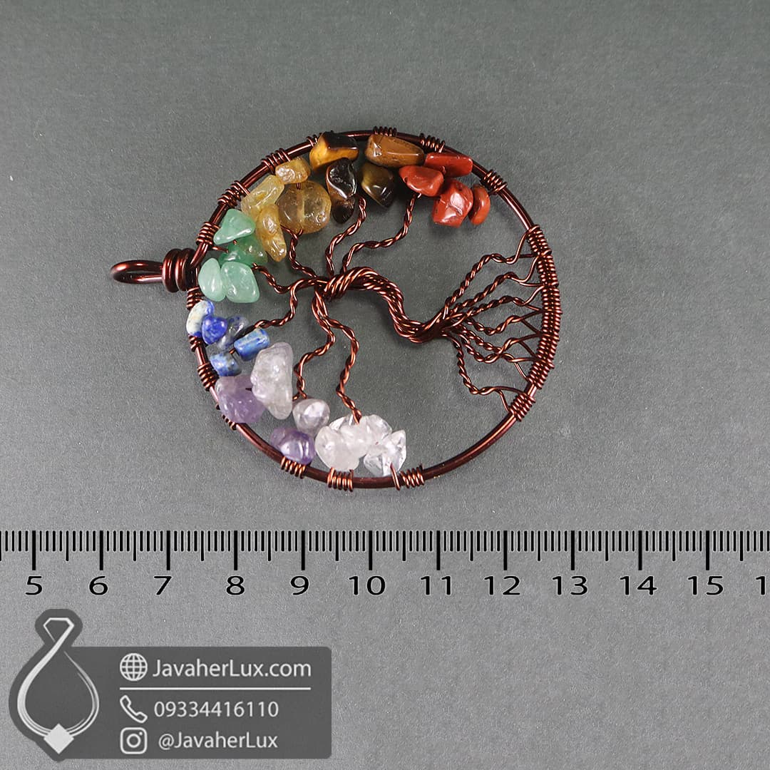 گردنبند هفت سنگ چاکرا درخت زندگی بزرگ 7 Chakra Tree of Life _ کد 400597 — تصویر ۴