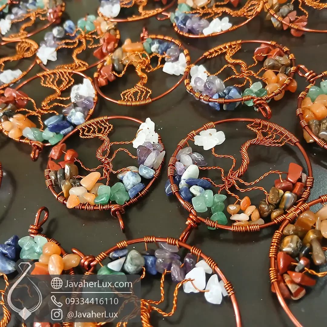 گردنبند هفت سنگ چاکرا درخت زندگی بزرگ 7 Chakra Tree of Life _ کد 400597 — تصویر ۵
