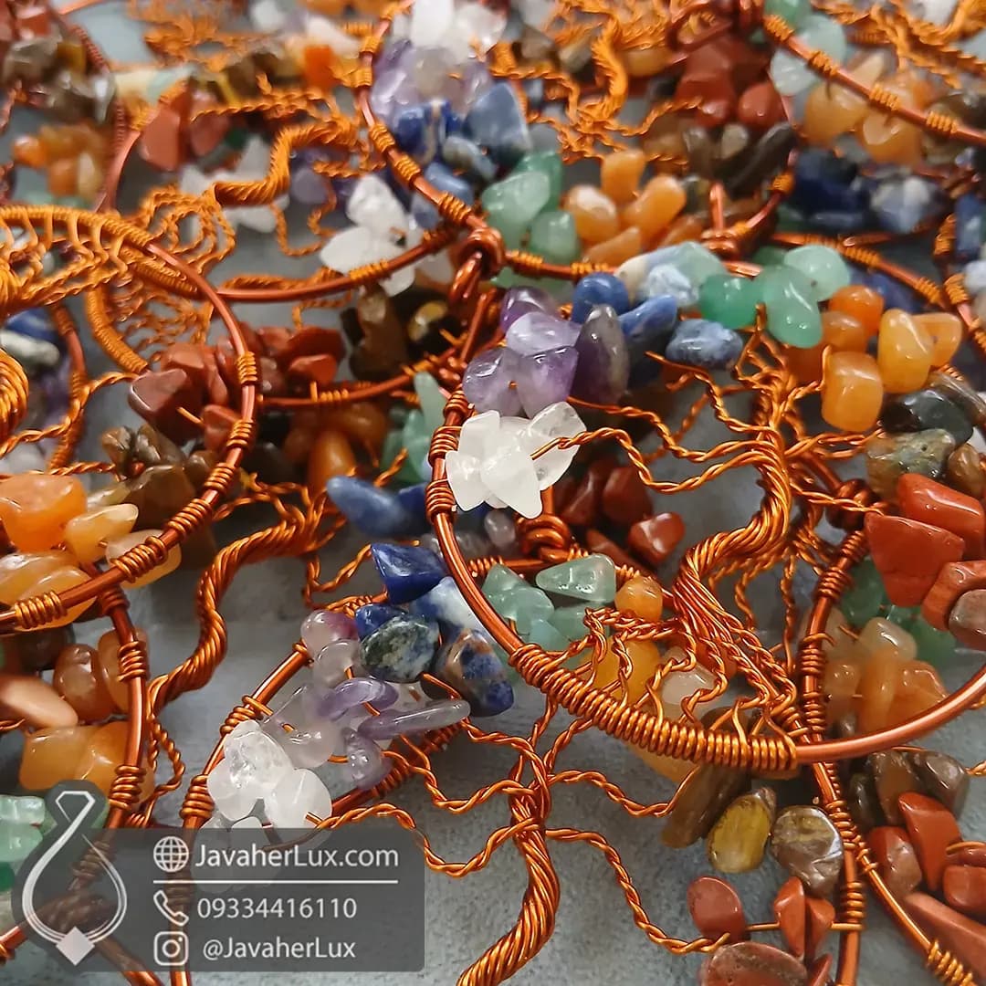 گردنبند هفت سنگ چاکرا درخت زندگی بزرگ 7 Chakra Tree of Life _ کد 400597 — تصویر ۲