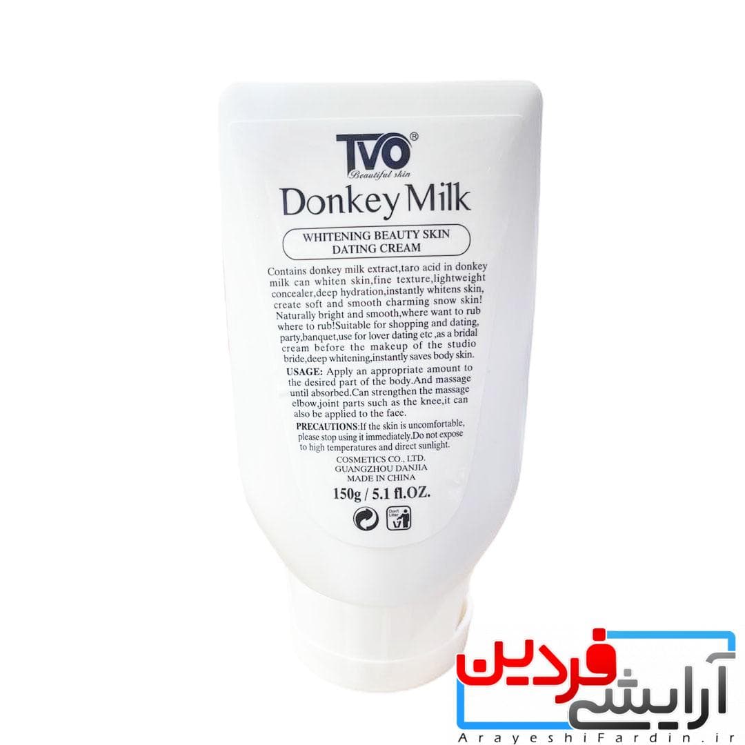 کرم سفید کننده شیر الاغ حجم 150 میلی لیتر برند TVO — تصویر ۳