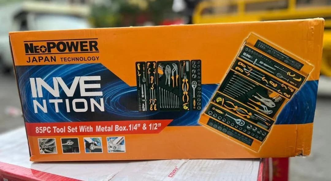 مجموعه ی جعبه بکس و ابزار ۸۵ عددی سه طبقه نیوپاور مدل85pc — تصویر ۲
