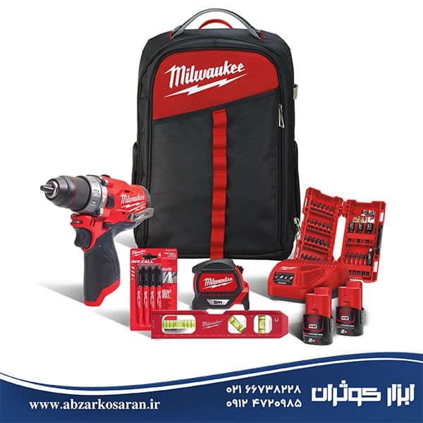 کیت دریل پیچ گوشتی 12 ولت میلواکی Milwaukee مدل M12FPD-202BA