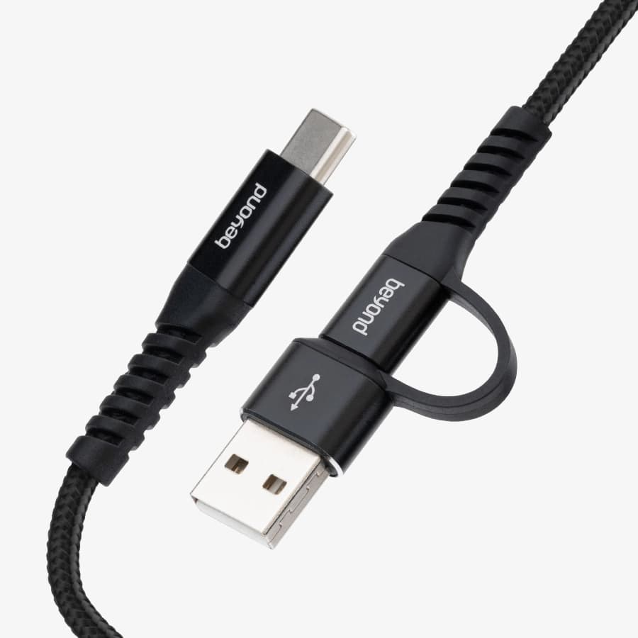 کابل شارژر بیاند دو سر Typa-C به همراه تبدیل USB به Typa-C مدل BCUC-551 — تصویر ۲