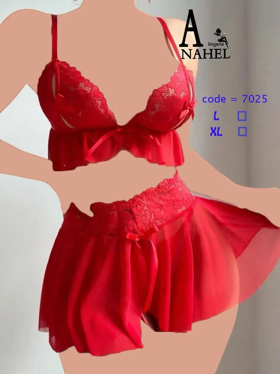 ست سوتین و دامن فانتزی Anahel کد 7025 — تصویر ۲