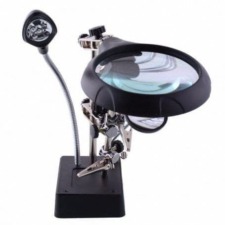 گیره مونتاژ ذره بین دار به همراه پایه هویه مدل TE-800 — تصویر ۳