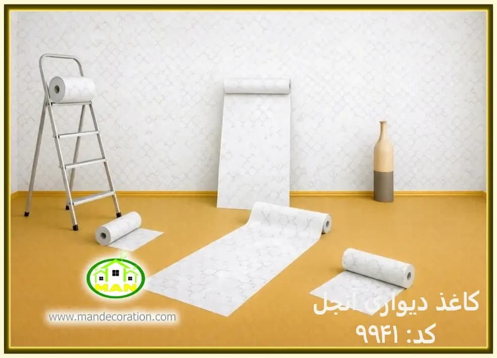 کاغذ دیواری آنجل مدرن پتینه طوسی کد:9941