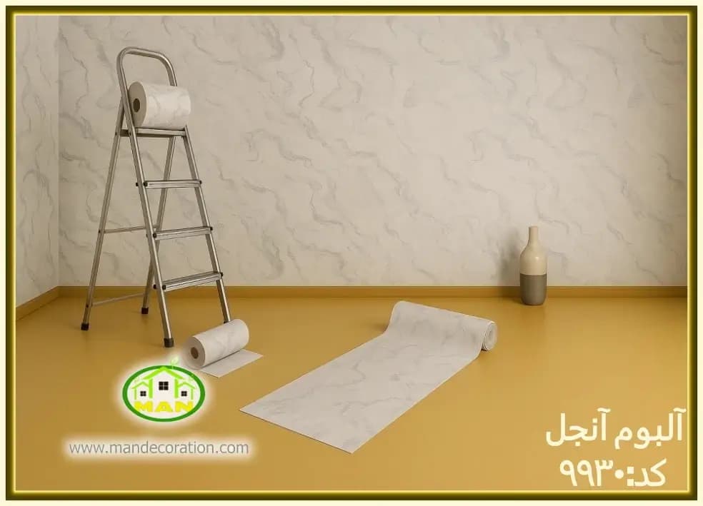 کاغذ دیواری آنجل مدرن پتینه طوسی کد:9930