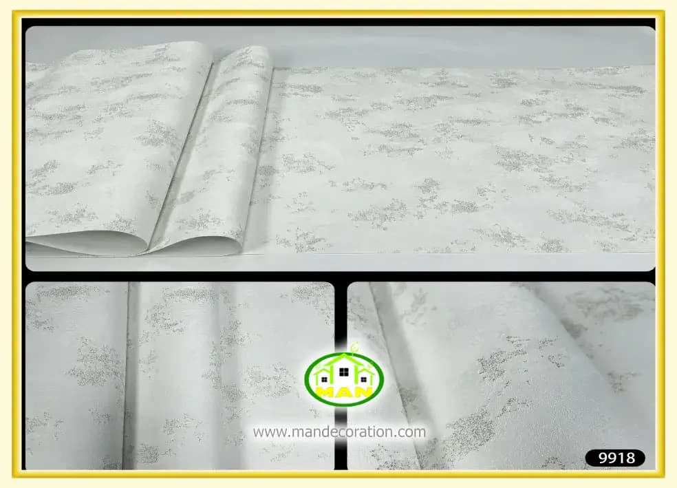 کاغذ دیواری آنجل پتینه مدرن طوسی کد:9918 — تصویر ۲