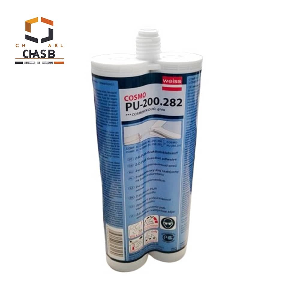 چسب پلی اورتان دو جزئی پانچ طوسی وایس 200.282- POLYURETHANE ADHESIVE COSMO WEISS PU 200.282 900gr — تصویر ۳