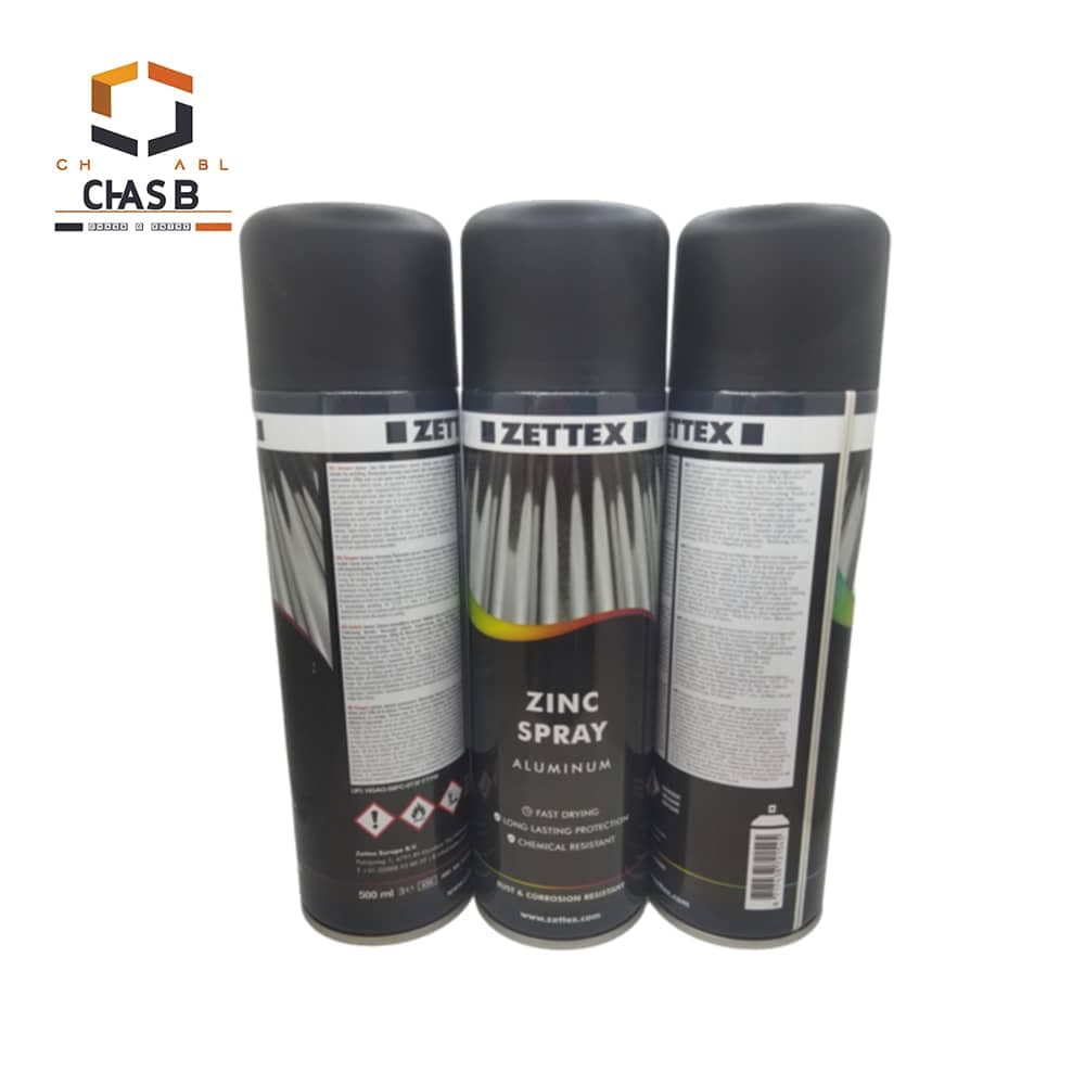 اسپری زینک آلومینیوم نقره ای زتکس – ZETTEX ZINC SPRAY ALUMINUM 500ml — تصویر ۵