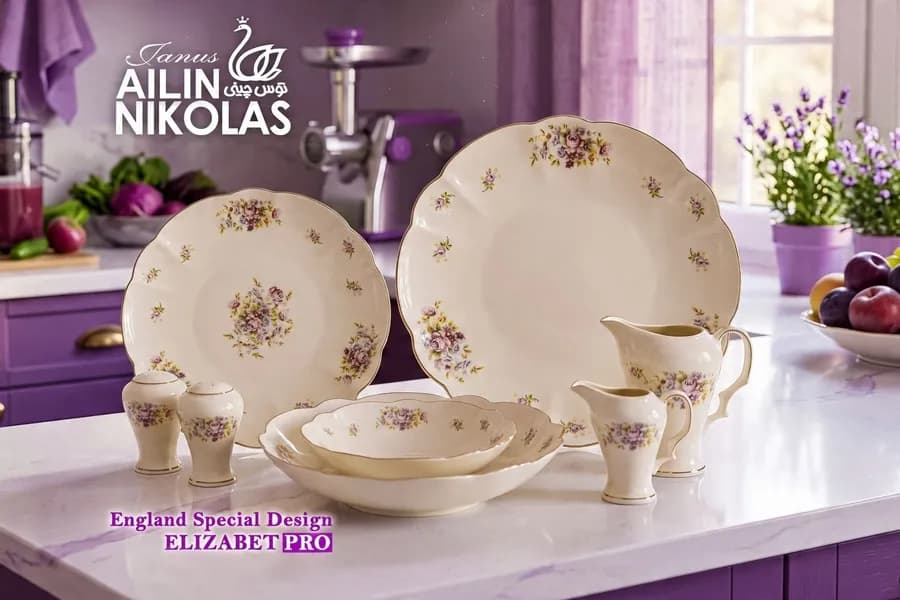سرویس چینی الیزابت پرومکس طرح نیکولاس 6 نفره 31 پارچه توس چینی ژانوس قالب آیلین — تصویر ۸