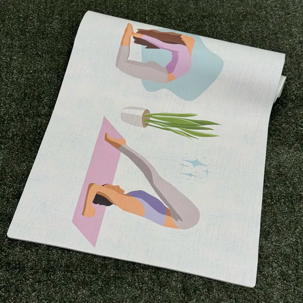 مت ورزشی بابل کارپت طرح حرکتهای یوگا دخترانه سایز بزرگ (۱۸۵×۷۰) — تصویر ۵