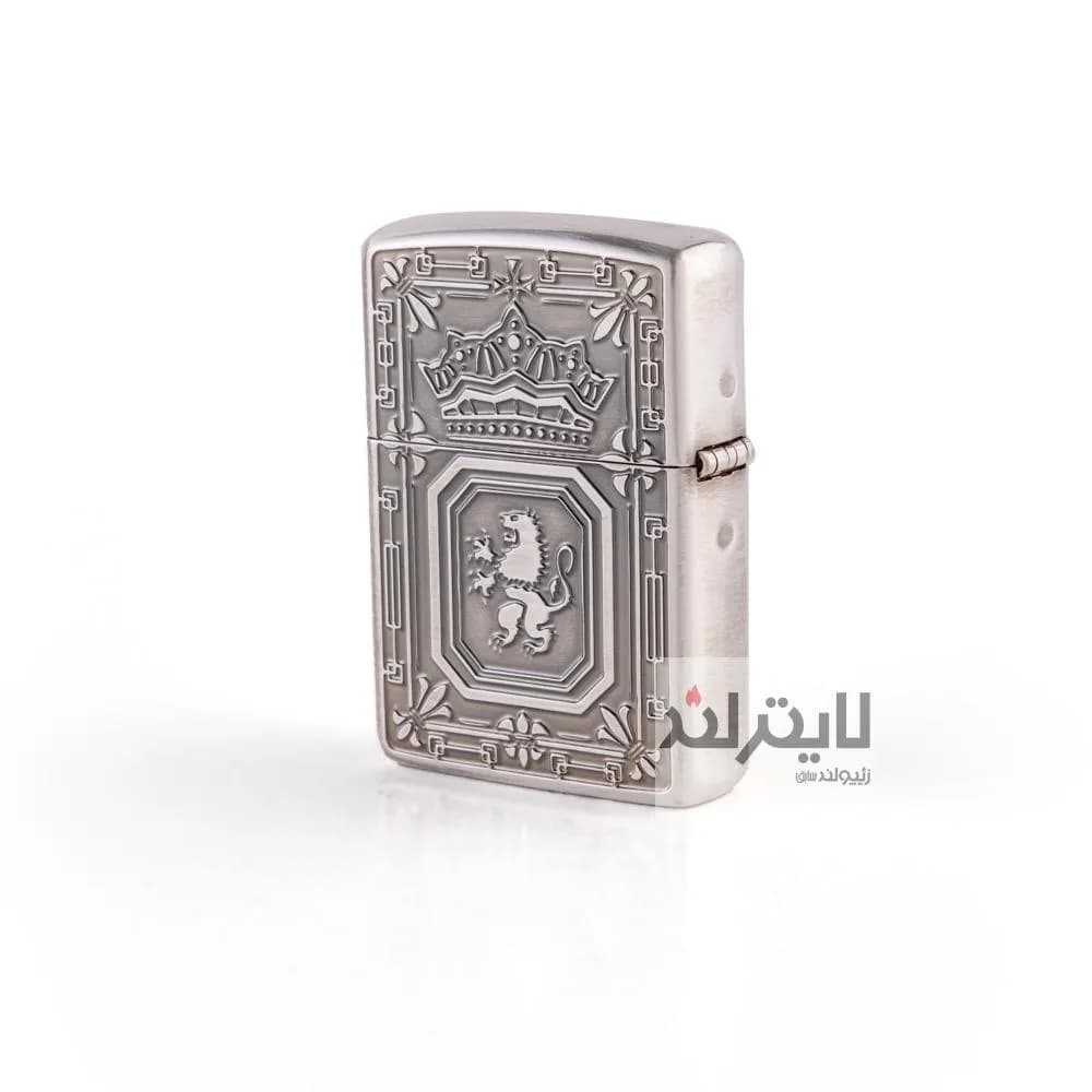 فندک زیپو مدل Lion Crown Silver — تصویر ۲