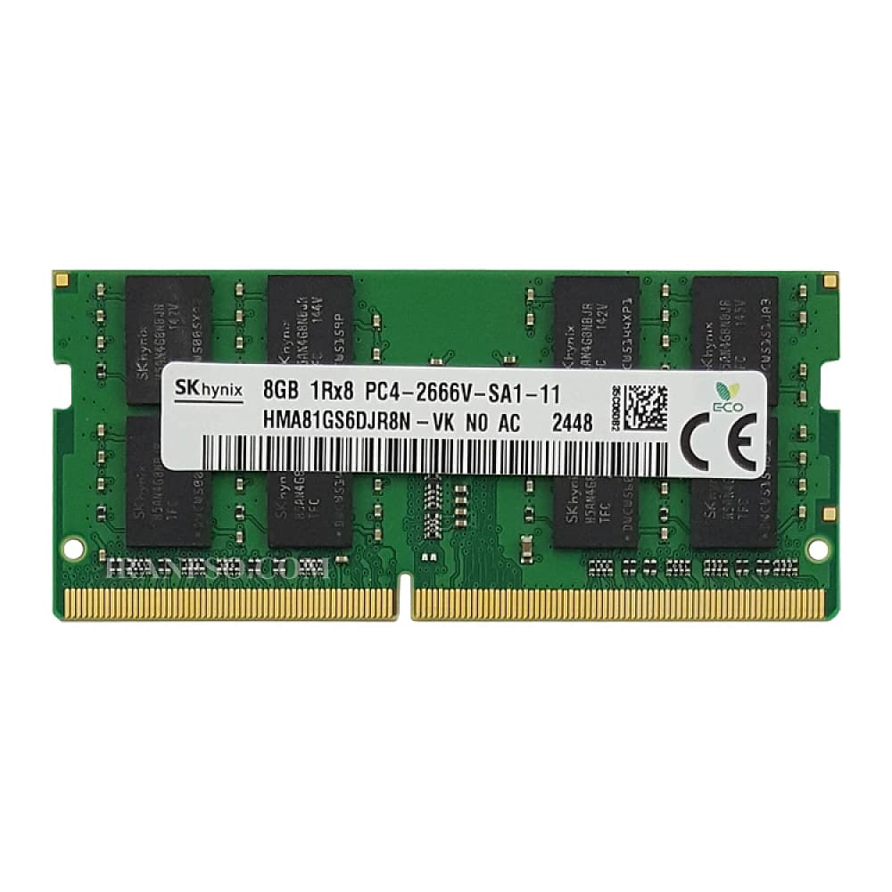 رم لپتاپ DDR4 تک کاناله 2666 مگاهرتز cl19 اس کی هاینیکس مدل 1Rx8 PC4 ظرفیت 8 گیگابایت — تصویر ۲