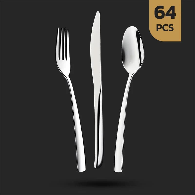 سرویس قاشق چنگال 64 پارچه 12 نفره طرح سورنا