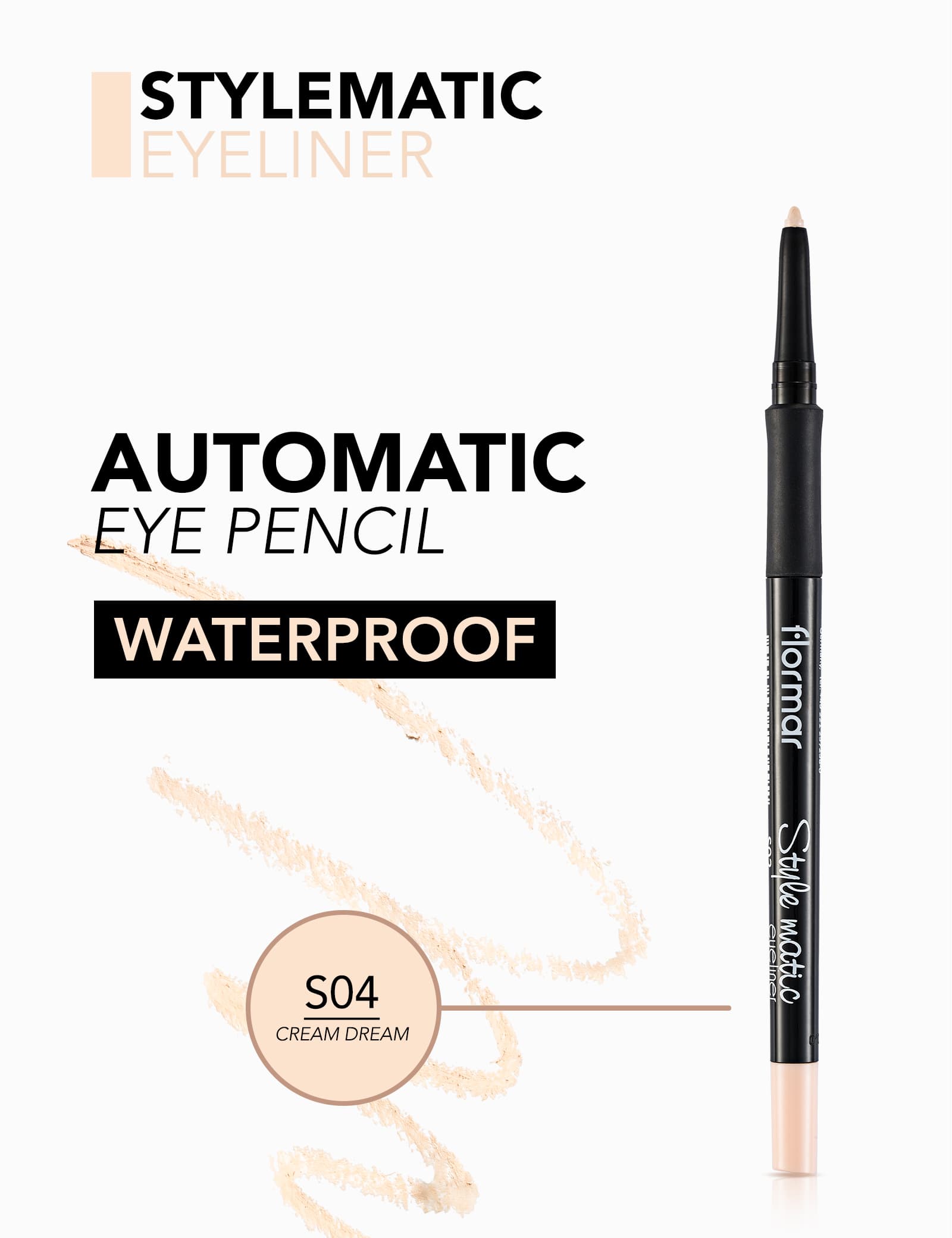 مداد چشم اتوماتیک فلورمار Style Matic Eyeliner شماره S04 رنگ Cream Dream — تصویر ۵