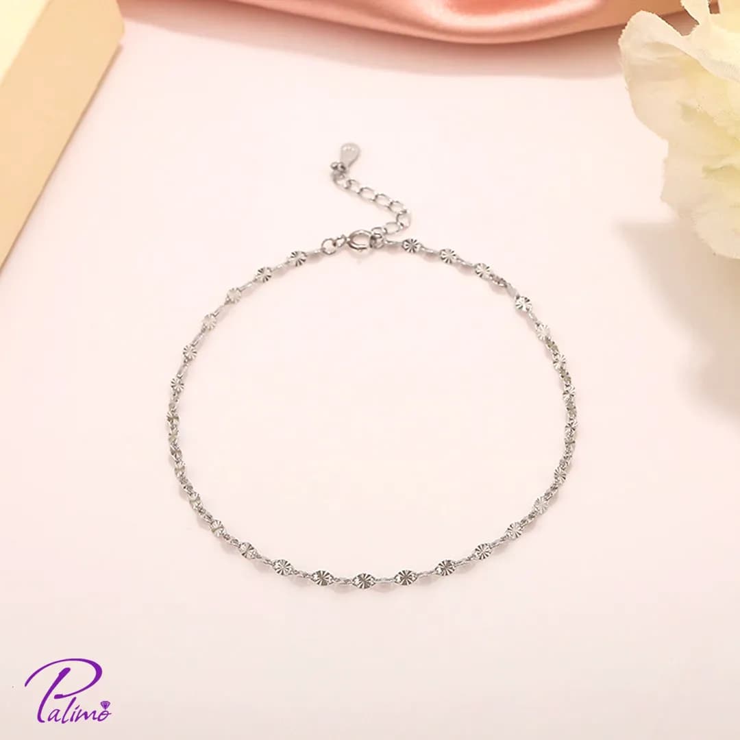 پابند نقره مدل پیچ B2180 با روکش طلای سفید — تصویر ۴