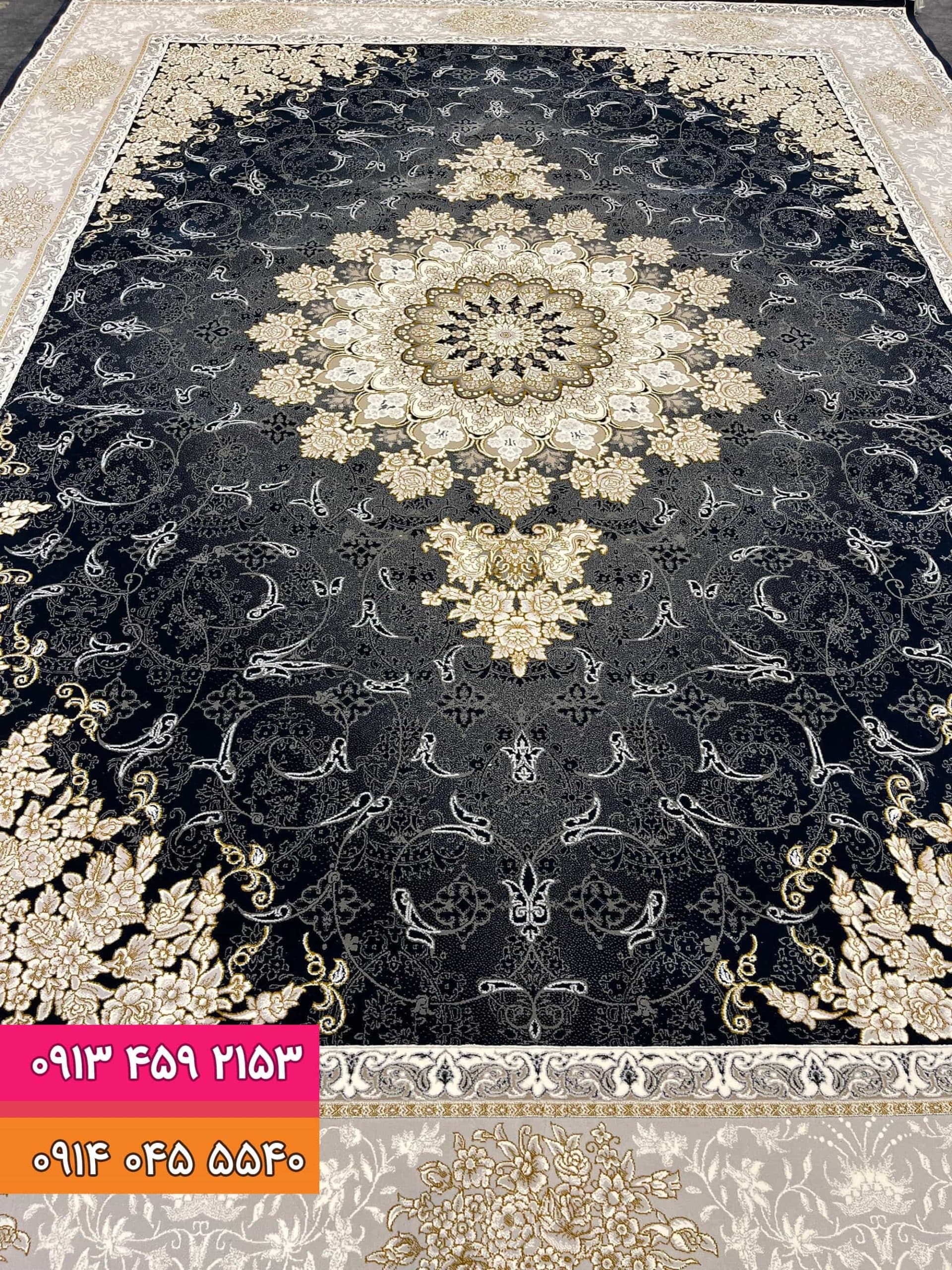 فرش کد 9004 زمینه سرمه ای — تصویر ۲