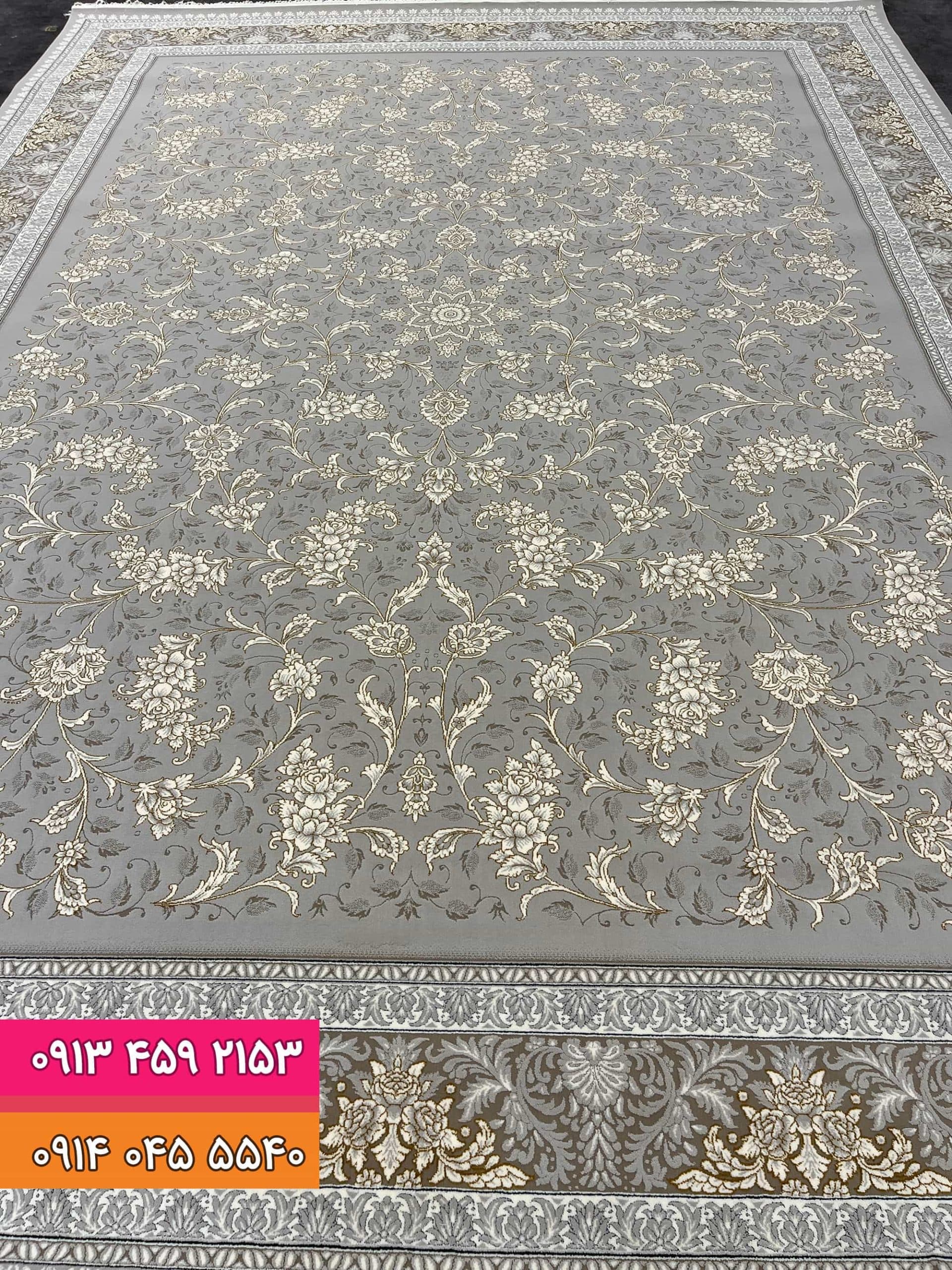 فرش کد 9024 زمینه نقره ای — تصویر ۲