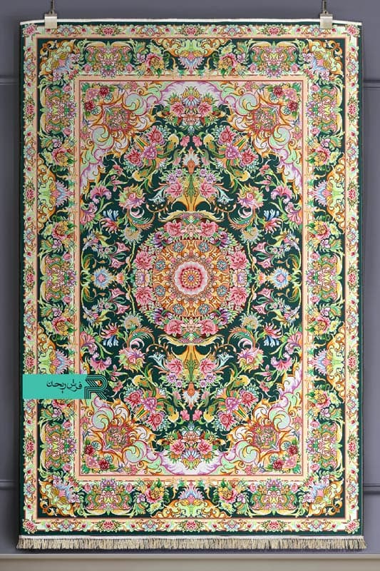 فرشینه با طرح سنتی نقشه قصری — تصویر ۸