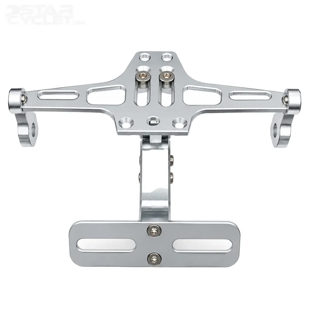 پایه پلاک چراغ دار موتور سیکلت مدل CNC SILVER
