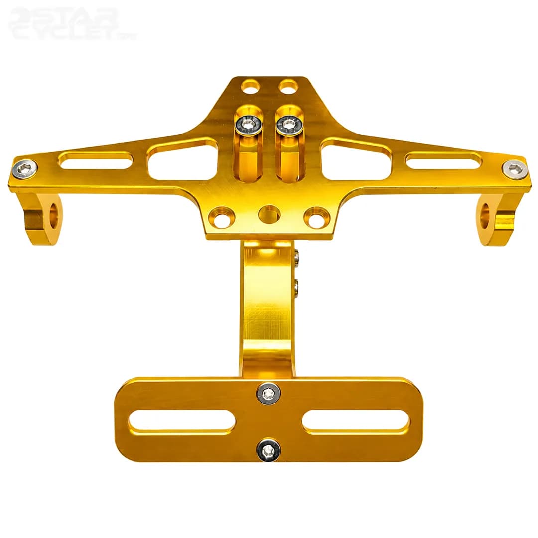 پایه پلاک چراغ دار موتور سیکلت مدل CNC02 Gold مناسب برای انواع موتور ریس
