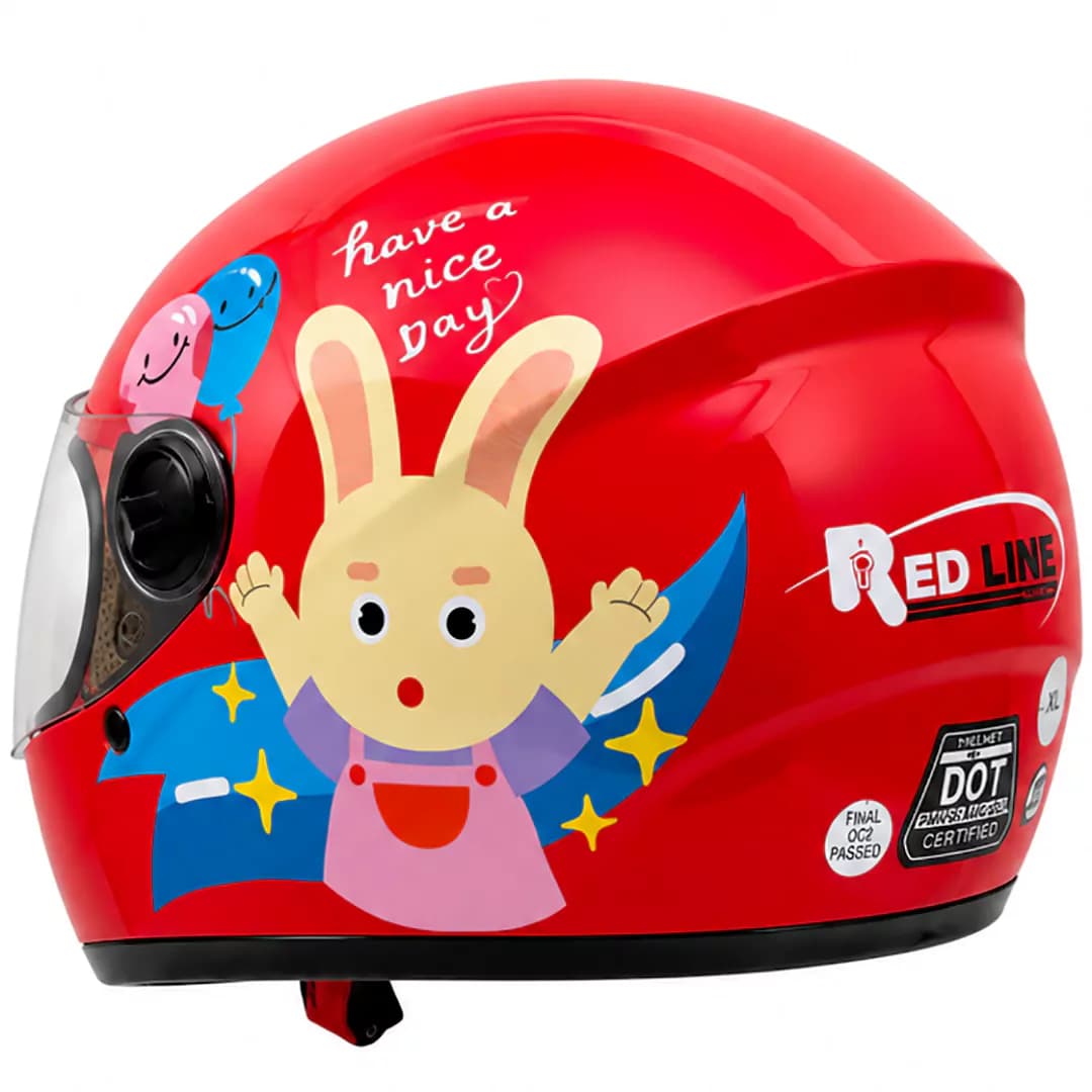 کلاه کاسکت فک ثابت بچگانه ردلاین مدل 10-906 BRIGHT RED RABBIT — تصویر ۳
