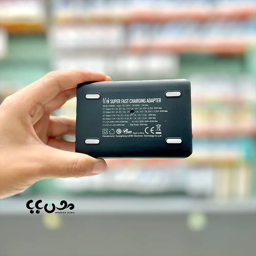 شارژر رومیزی 65 وات الدینیو LDNIO A4808Q — تصویر ۵