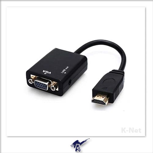 تبدیل HDMI به VGA کی نت همراه با کابل صدا مدل K-COHD2VGAP