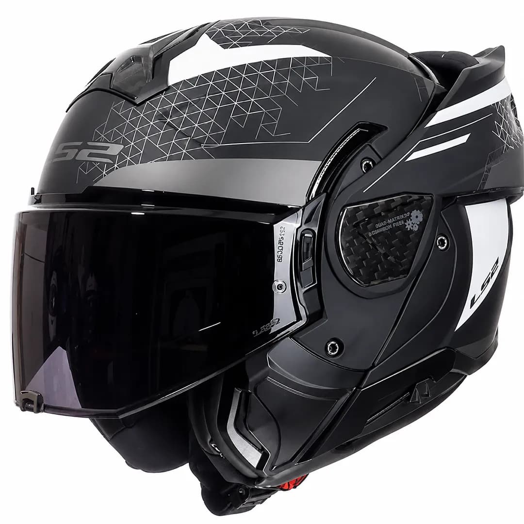 کلاه کاسکت فول متحرک ال اس تو مدل ADVANT II Matte Black Grey Interstellar 910