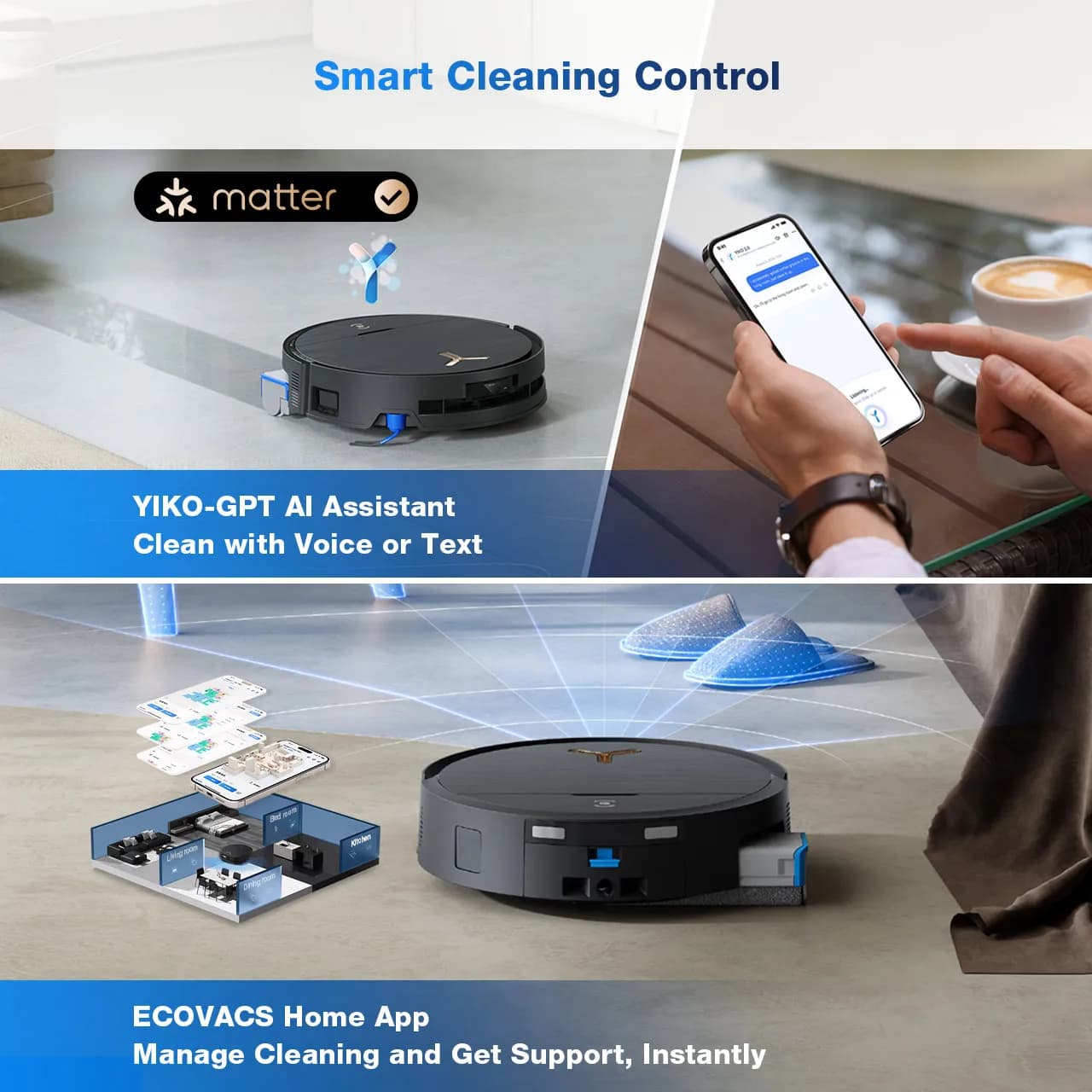 جاروبرقی رباتیک اکووکس مدل Ecovacs Deebot X9 pro omni — تصویر ۴