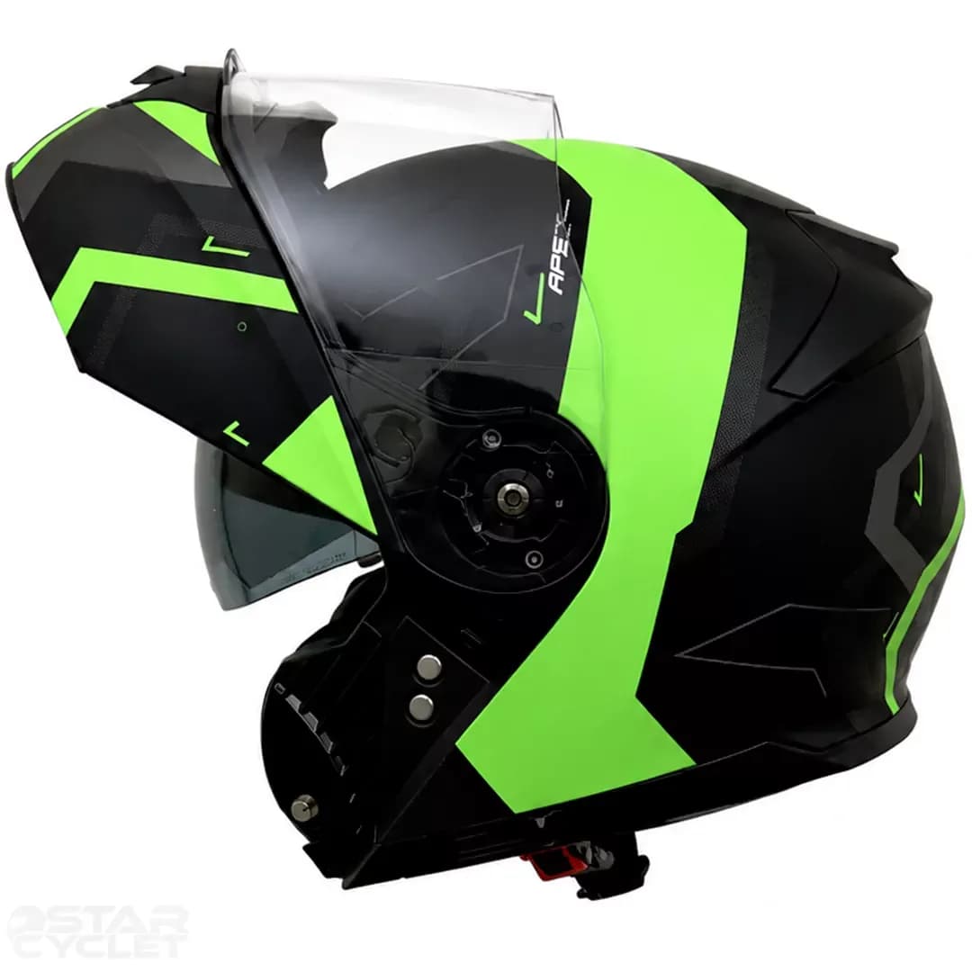 کلاه کاسکت فک متحرک راپیدو مدل 950 matt black green — تصویر ۳