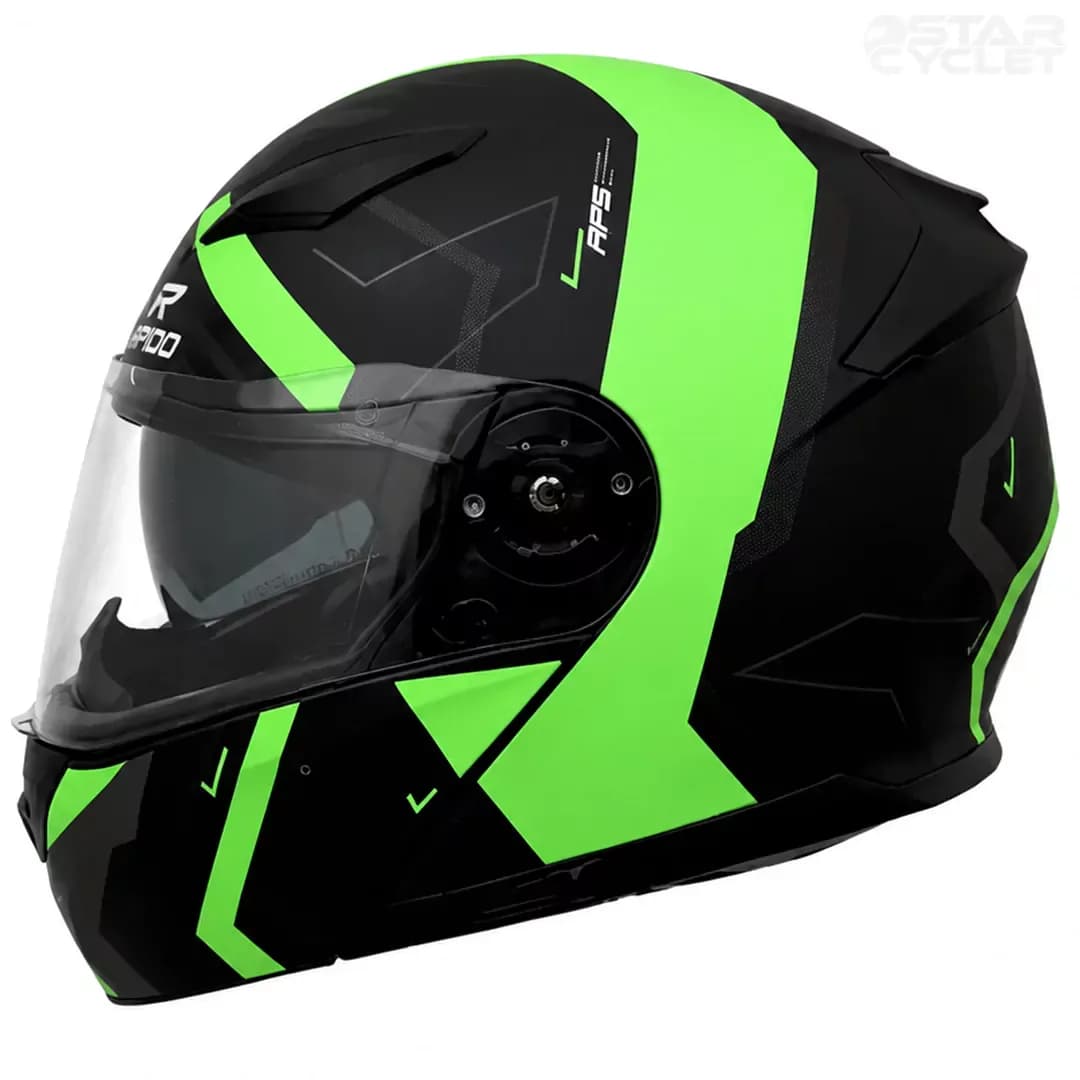 کلاه کاسکت فک متحرک راپیدو مدل 950 matt black green — تصویر ۲