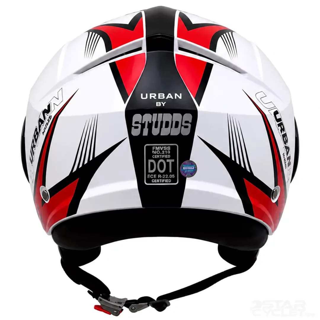 کلاه کاسکت بدون فک استادز مدل URBAN SUPER WHITE RED BLACK — تصویر ۵
