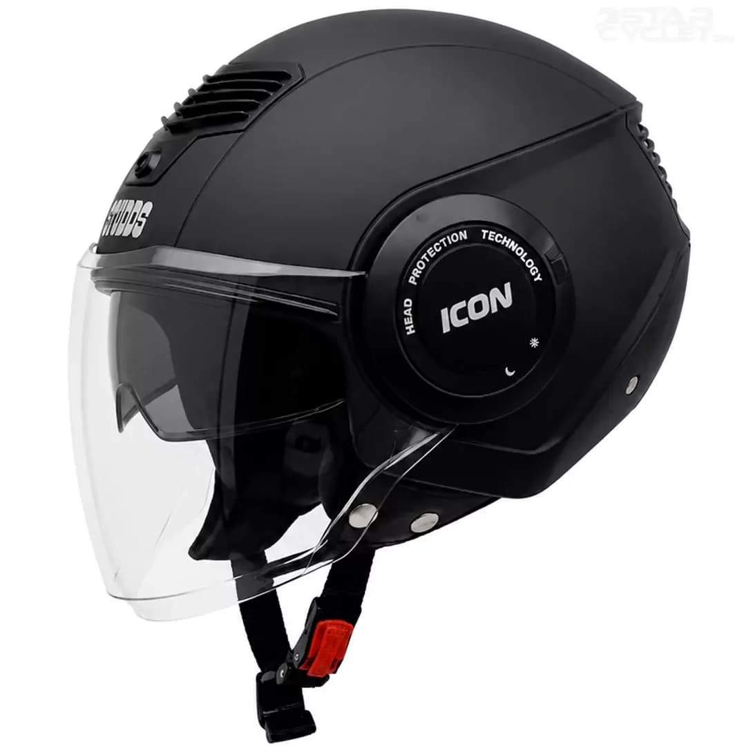 کلاه کاسکت بدون فک استادز مدل iCON MATT BLACK — تصویر ۳