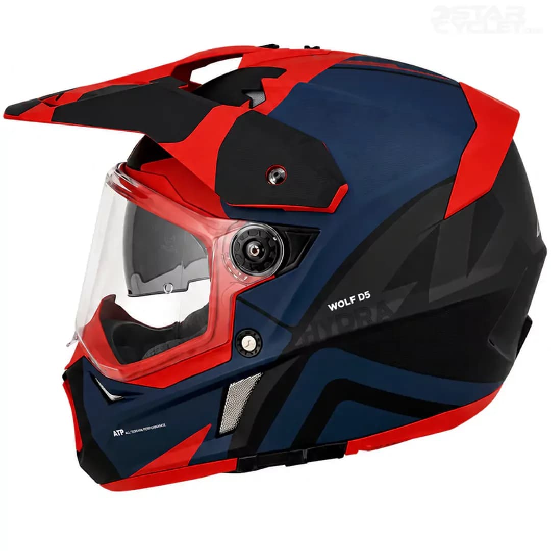 کلاه کاسکت ادونچری اکسیس مدل WOLF DS HYDRA B5 MATT RED BLACK BLUE — تصویر ۲