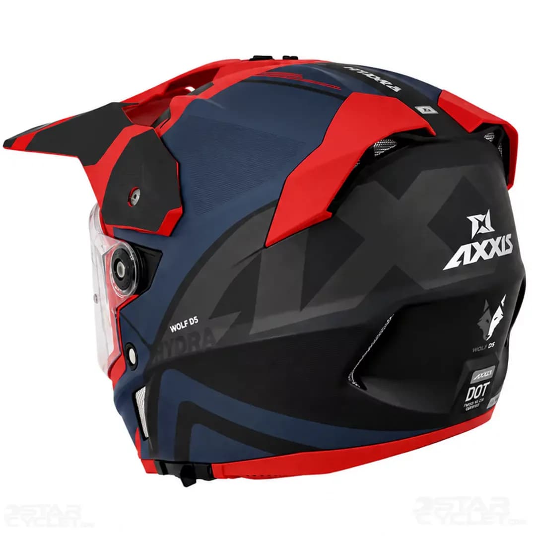 کلاه کاسکت ادونچری اکسیس مدل WOLF DS HYDRA B5 MATT RED BLACK BLUE — تصویر ۴