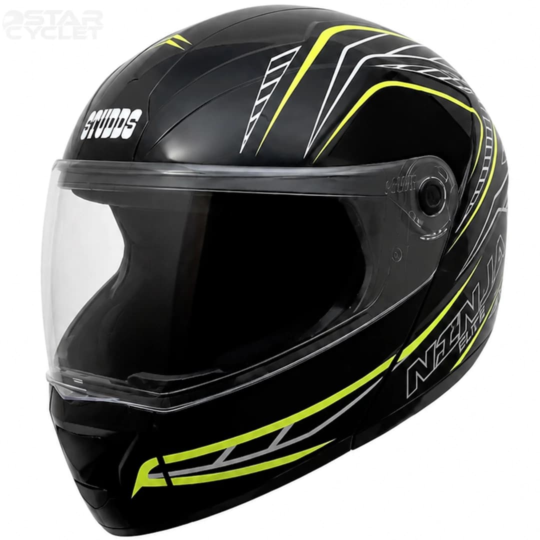 کلاه کاسکت فک متحرک استادز مدل NINJA ELITE BLACK PHOSPHORIC WHITE