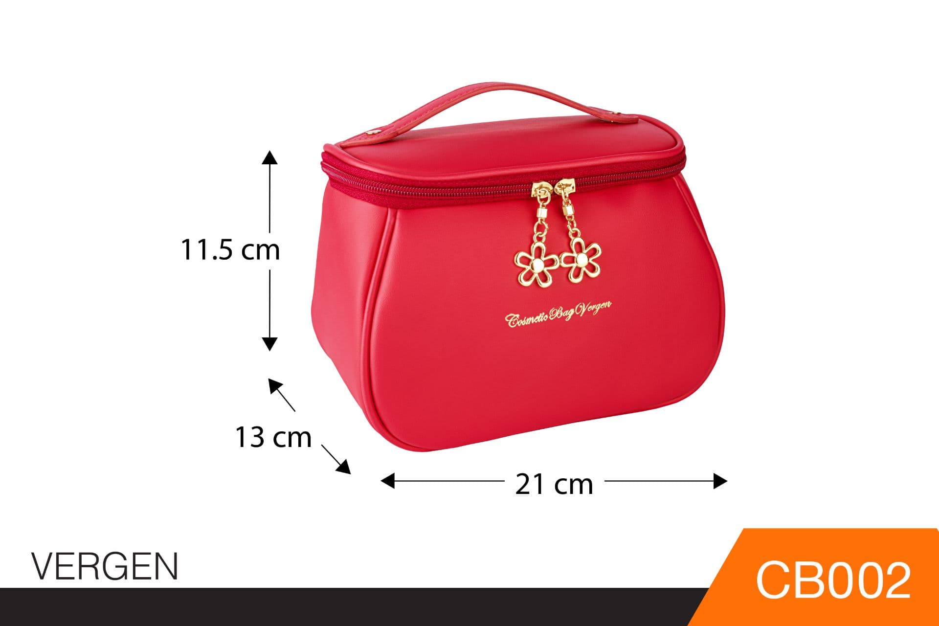 کیف آرایش زرشکی با کد CB002 برند vergen — تصویر ۳