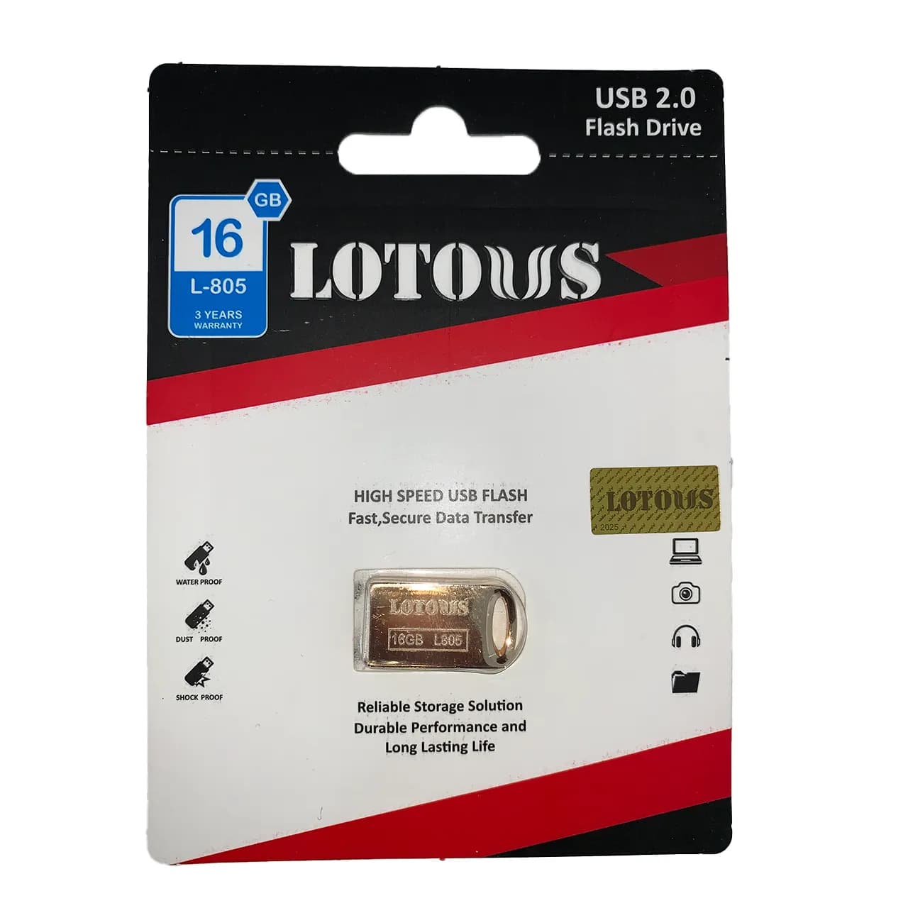 فلش لوتوس USB 2.0 مدل L-805 ظرفیت 16GB – (گارانتی لایف تایم لوتوس)