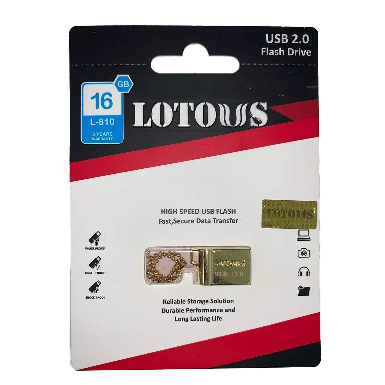 فلش لوتوس USB 2.0 مدل L-810 ظرفیت 16GB – (گارانتی لایف تایم لوتوس)