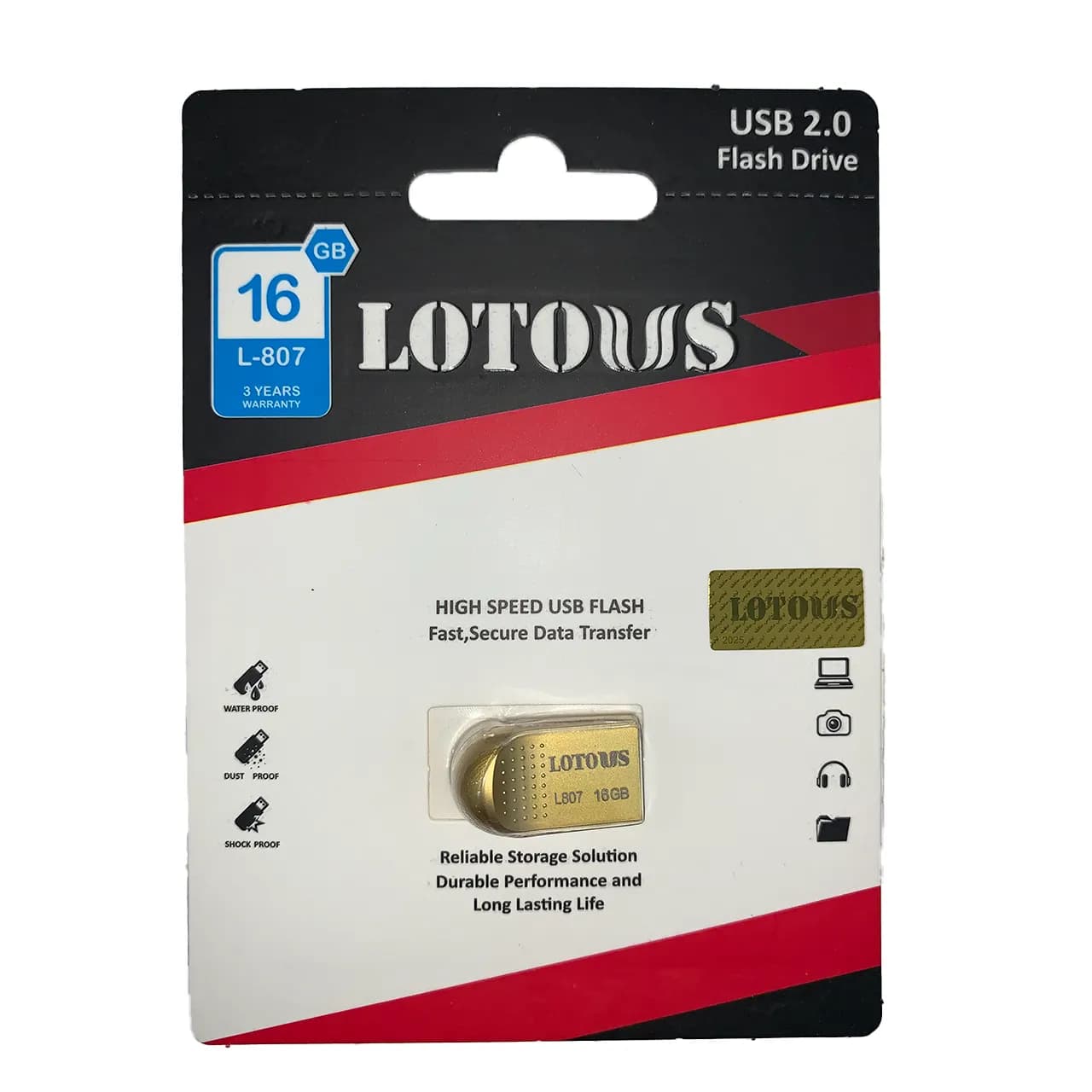 فلش لوتوس USB 2.0 مدل L-807 ظرفیت 16GB – (گارانتی لایف تایم لوتوس)