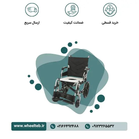 ویلچر حمام ۶۹۵ آلومینیوم — تصویر ۶